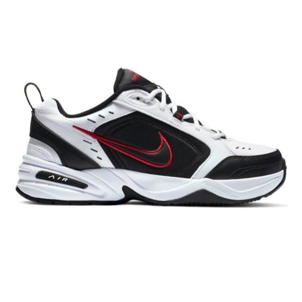 Size 9.5 Nike Air Monarch IV White Black Red Sneakers 416355-101